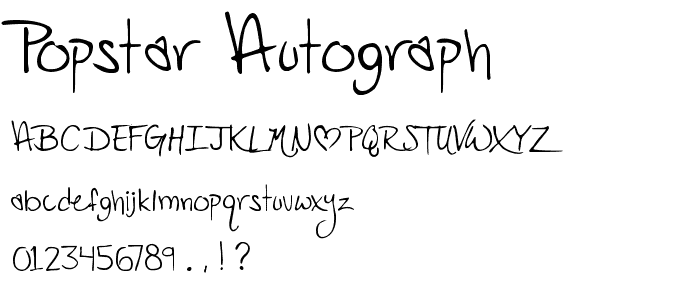 PopStar Autograph font